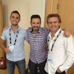 Juin 2013 : Hugo et Daniel aux côtés de Rand Fishkin de Moz, lors du SMX Paris