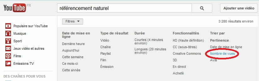 recherche youtube