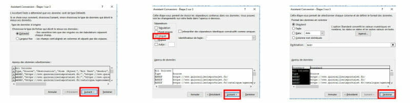 conversion pages source et destination