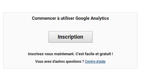 Google Analytics inscription