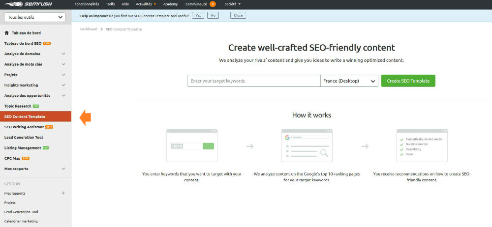 semrush seo content template