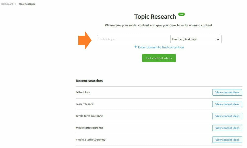 semrush topic research