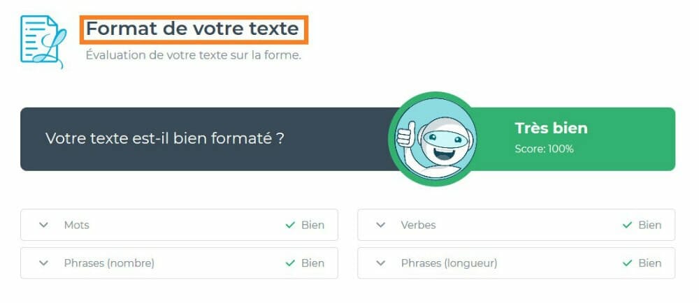 format texte