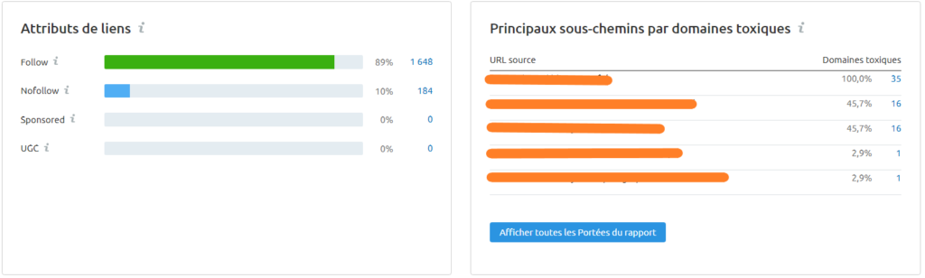 vue ensemble backlink audit semrush