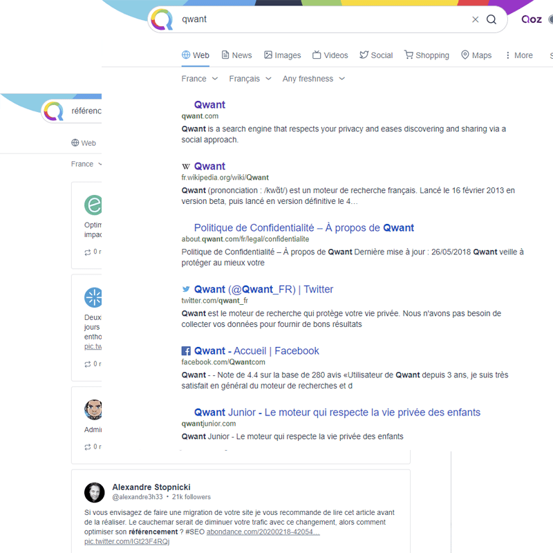Recherche universelle Qwant
