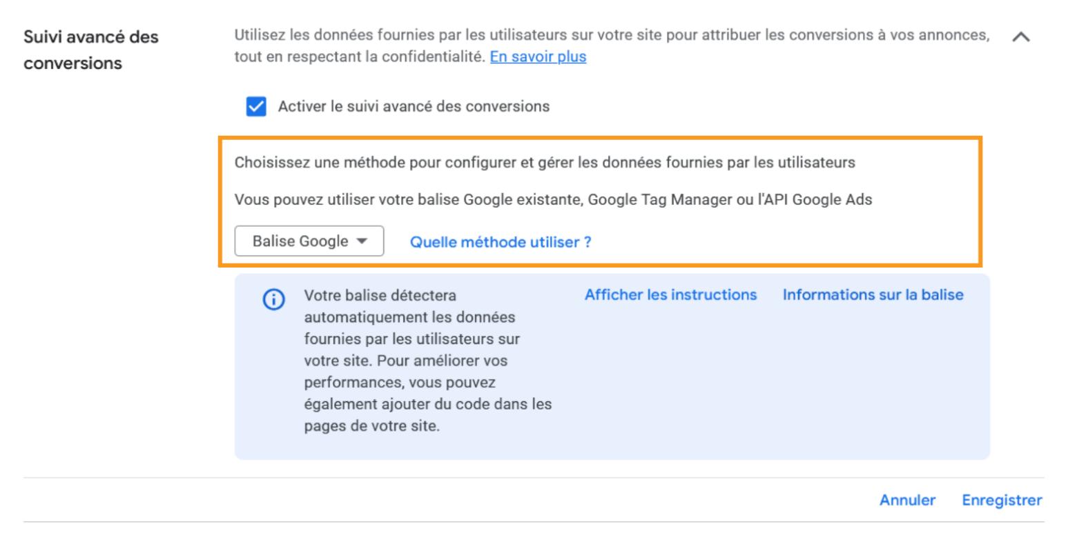 balise google